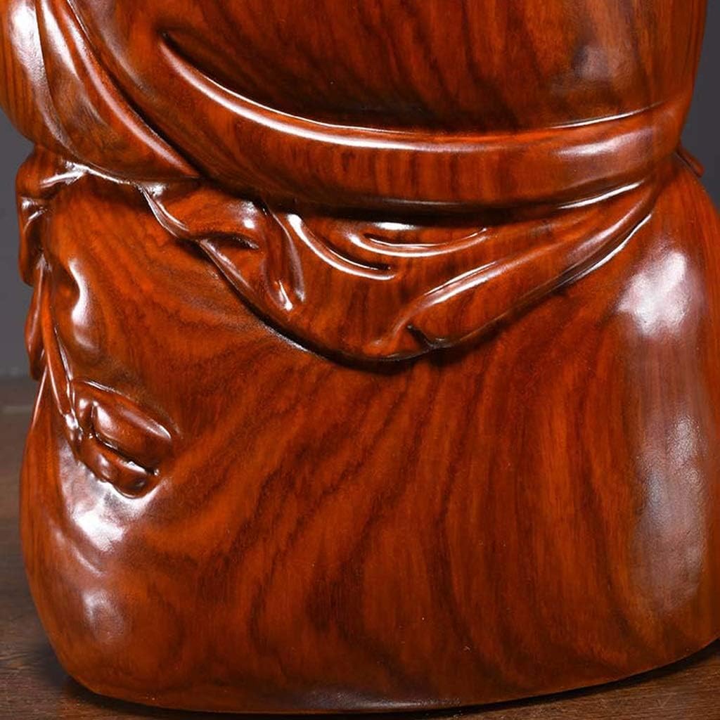 7.88 Inches Huanghuali Wood Carving Maitreya Buddha Statue L428
