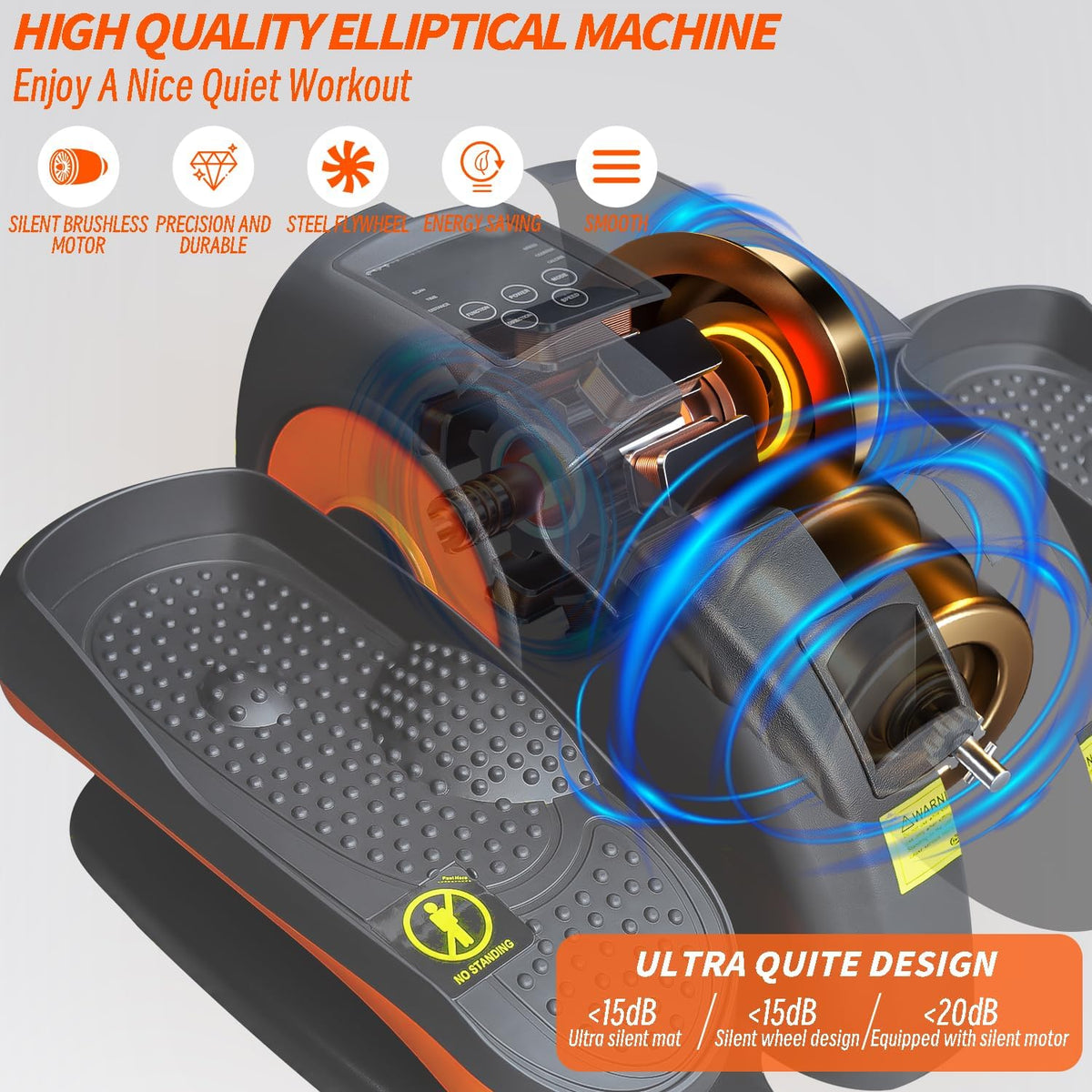 Portable Mini Under Desk Elliptical H7483