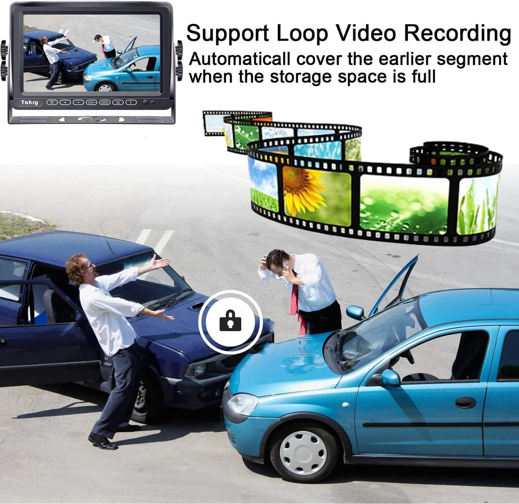 Wireless HD 1080P Backup Camera with 7 Inch Touch Key DVR Monitor M336