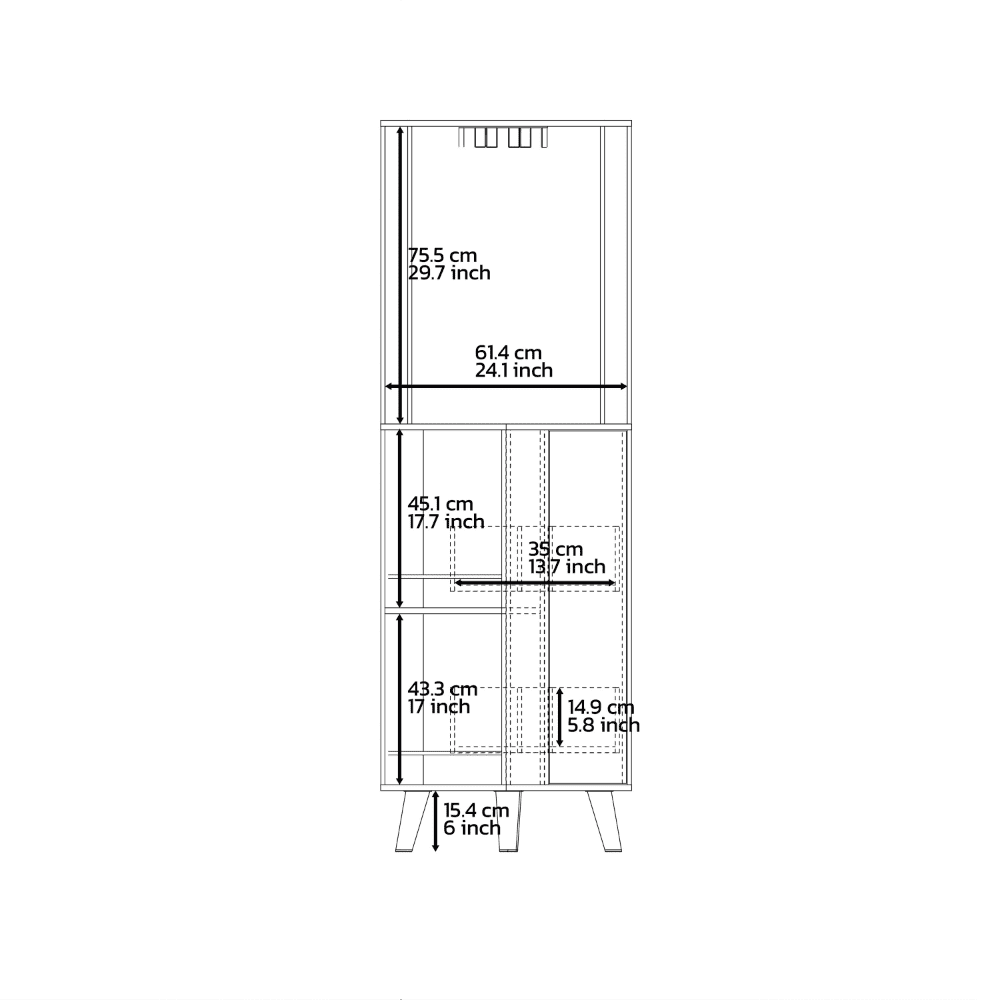 Dark Brown Corner Bar Cabinet T463147