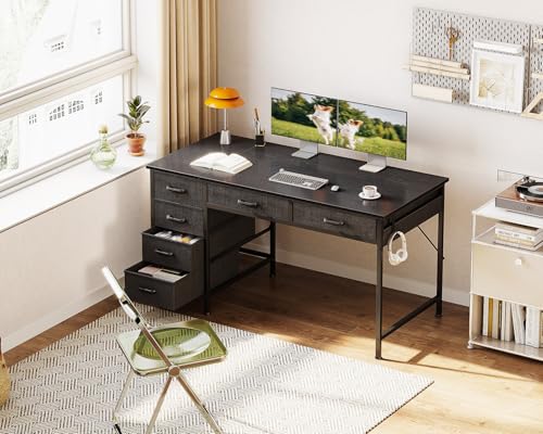 Rustic Brown 40 Inch Computer Desk with 6 Drawers L949