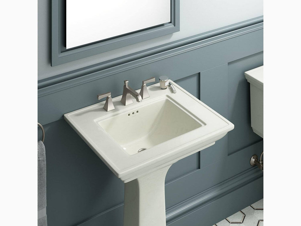 24 In. Pedestal Bathroom Sink with 8 In. Widespread Faucet Holes J2805