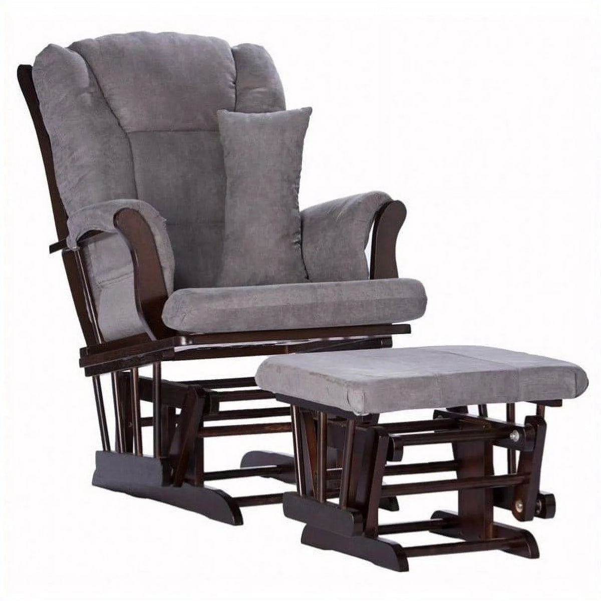 Espresso and Grey Glider and Ottoman J95910