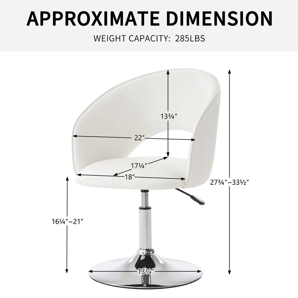 White Faux PU Upholstered Swivel Accent Chair N1045