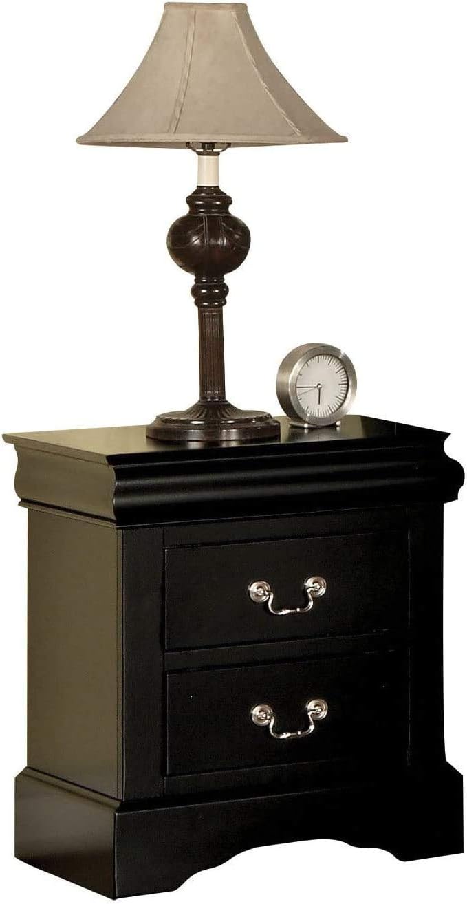 White 2 Drawers Wooden Nightstand P75168