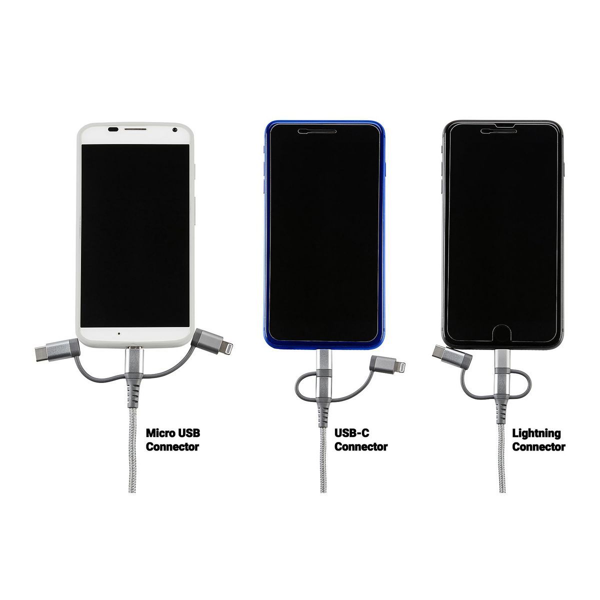 3-in-1 Braided Charging Cable P1580