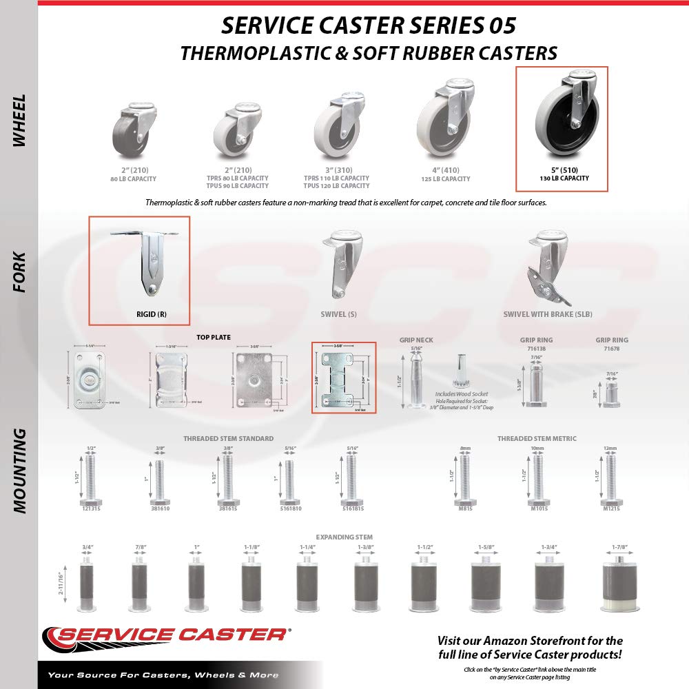 Set of 4 Non-Marking Cart Casters P8771