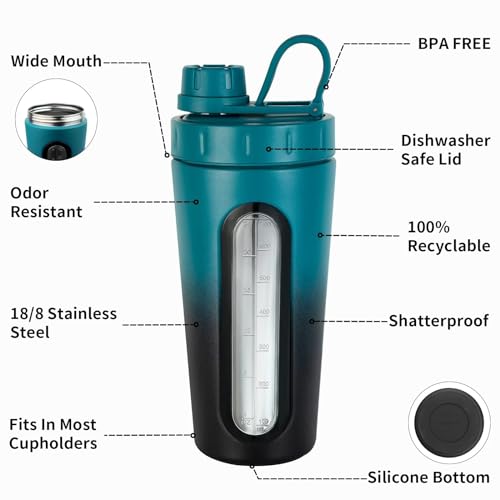 28 oz Stainless Steel Protein Shaker Bottle V105291
