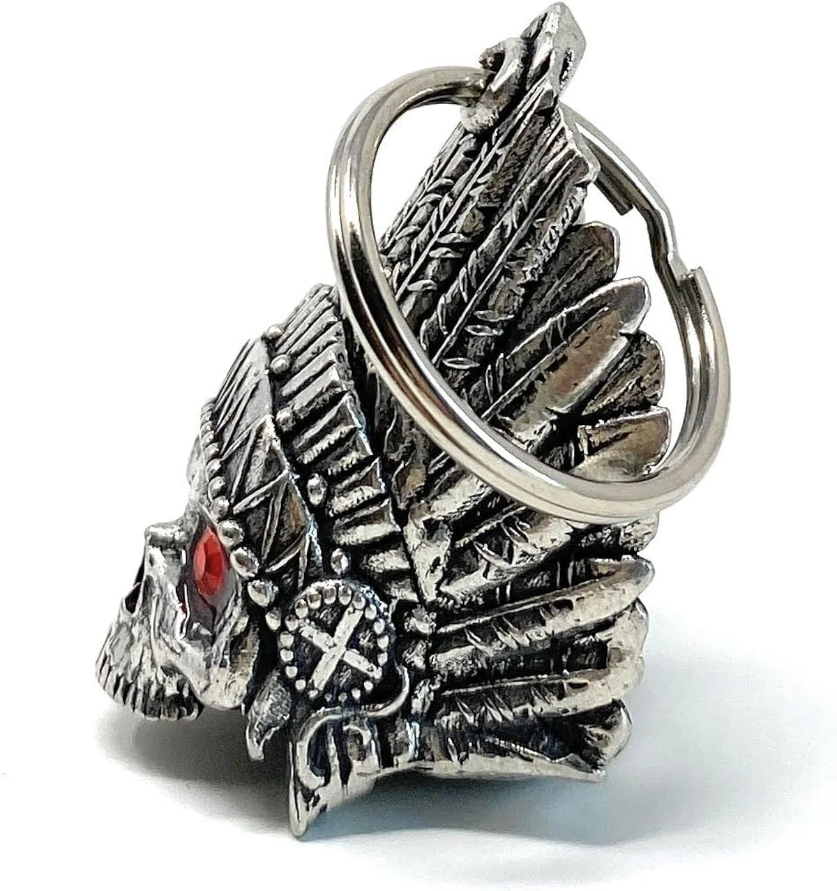 Indian Skull Diamond Bell Motorcycle Biker Bell Accessory Key Chain U19404
