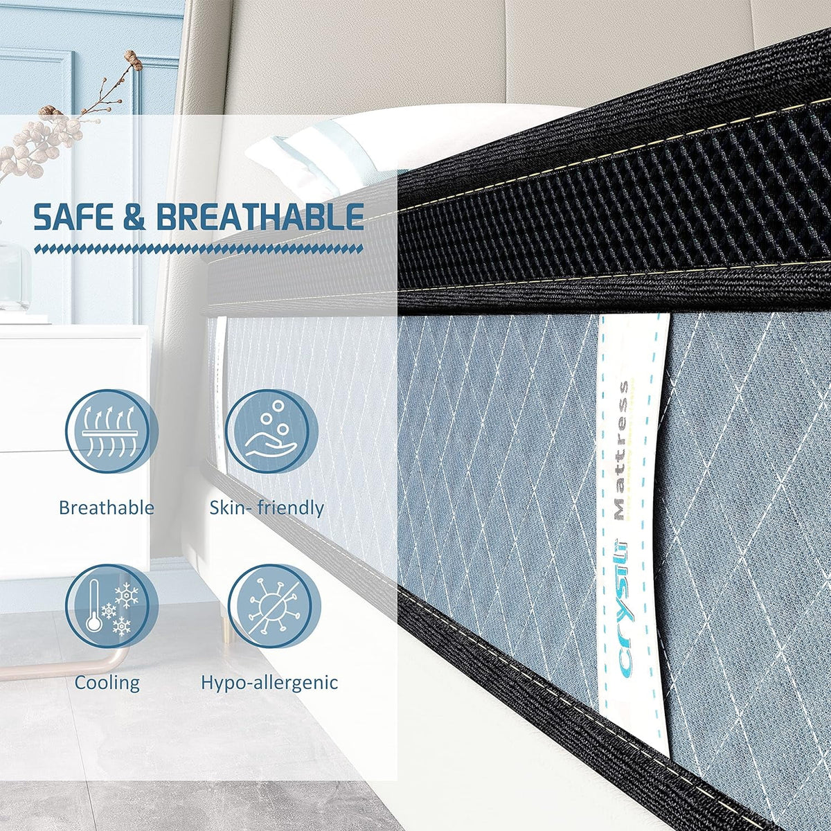 Queen Size Memory Foam Innerspring Hybrid Mattress H847