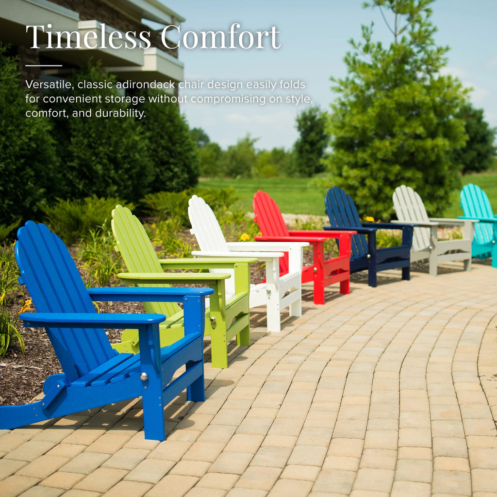 16-Pc Folding Adirondack Chair Set with Ottomans and Side Tables L9573