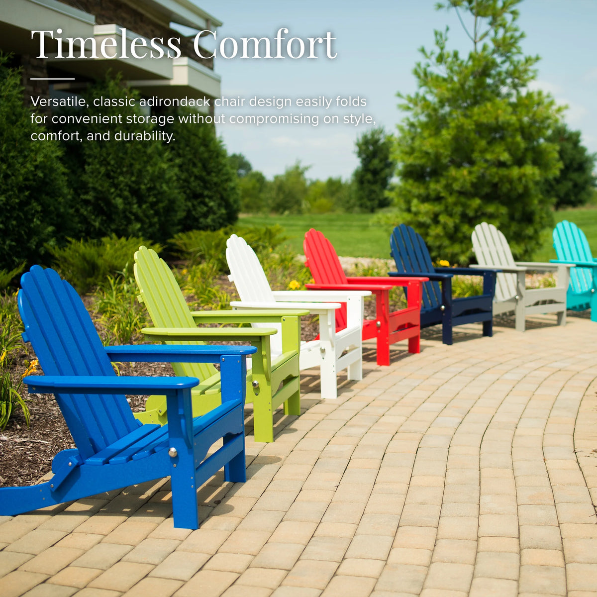 16-Pc Folding Adirondack Chair Set with Ottomans and Side Tables L9573
