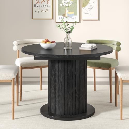 Round Dining Table for 2 with Wood Strip Base V590
