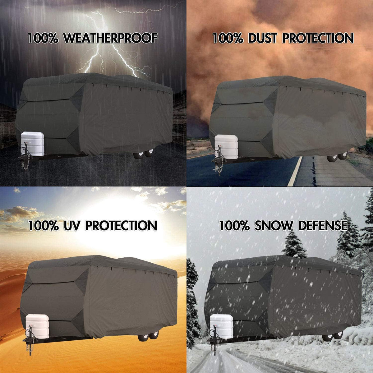 Gray RV Cover for 22'-24' Travel Trailer Camper W94129