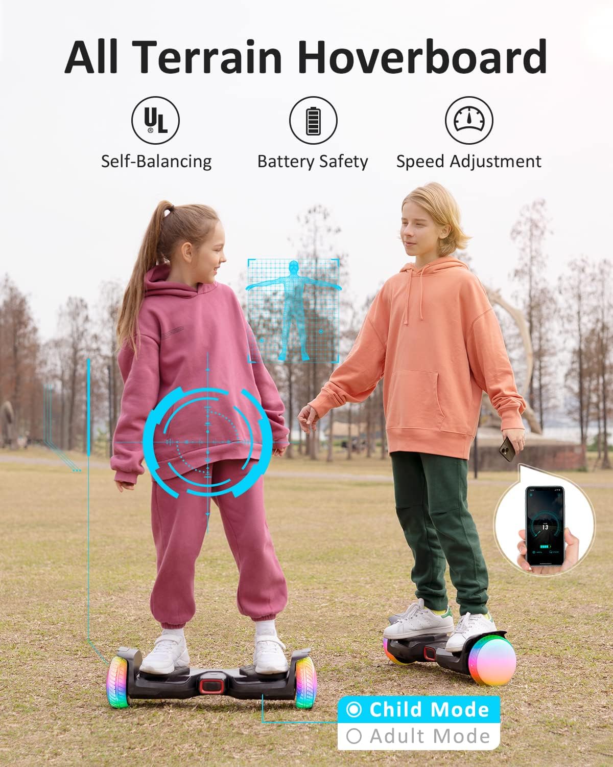 6.5” All Terrain Self Balancing Hoverboard with Bluetooth Speaker D482740