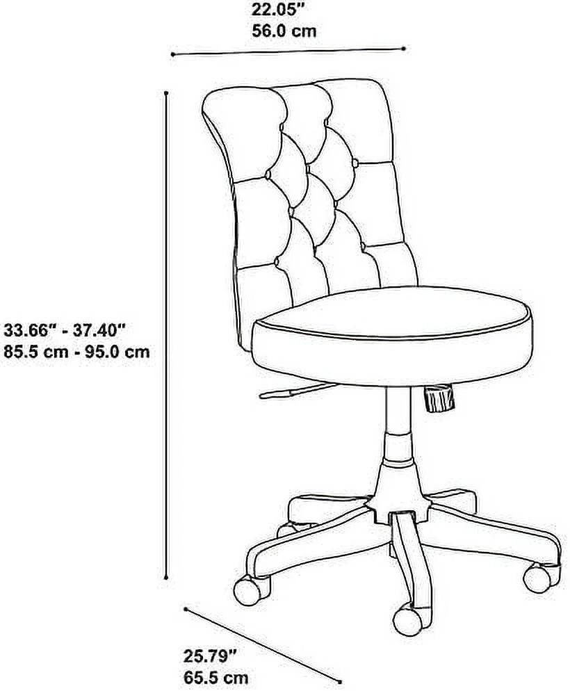 Antique White Leather Mid Back Tufted Office Chair L211929