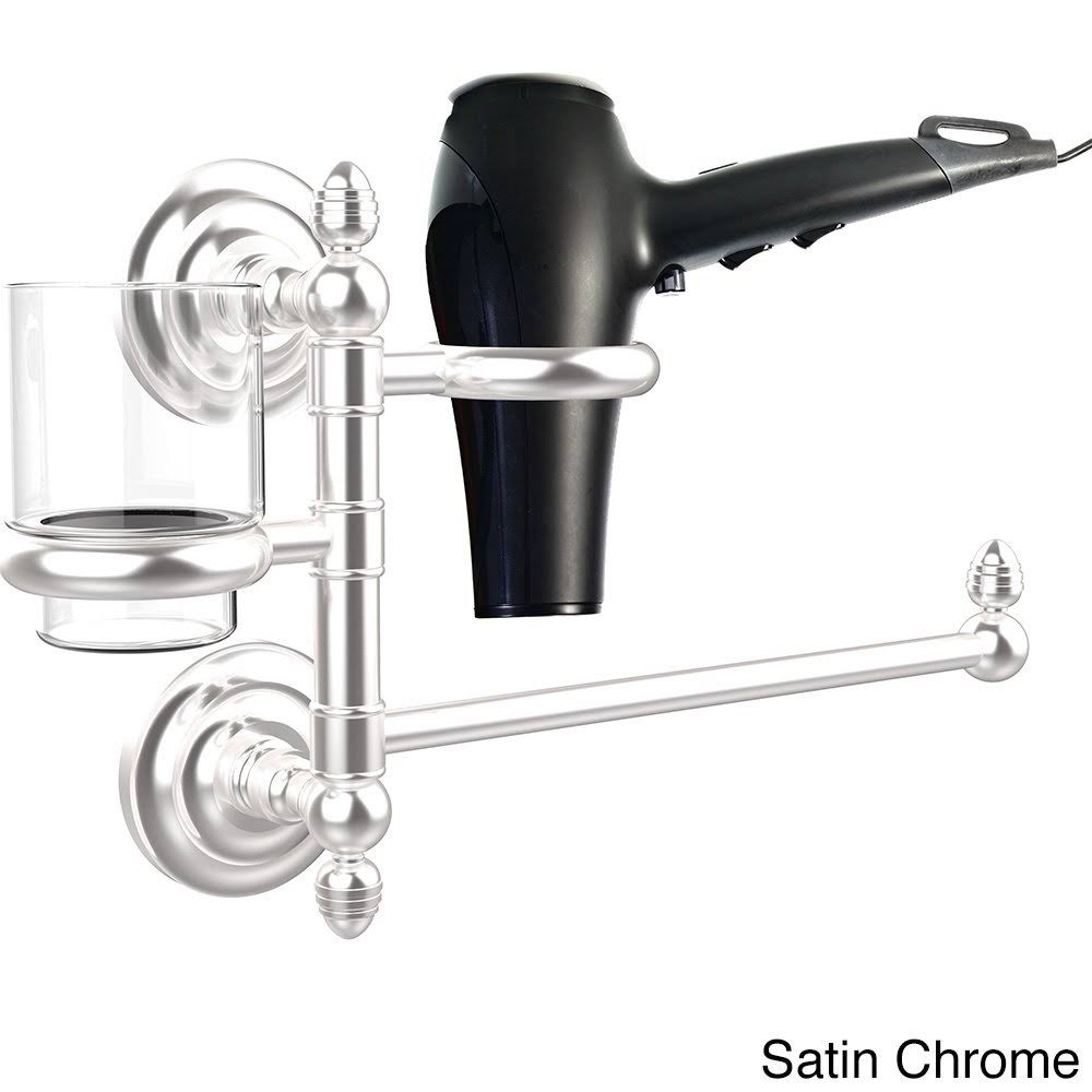 Unlacquered Brass Hair Dryer Holder and Organizer N65562