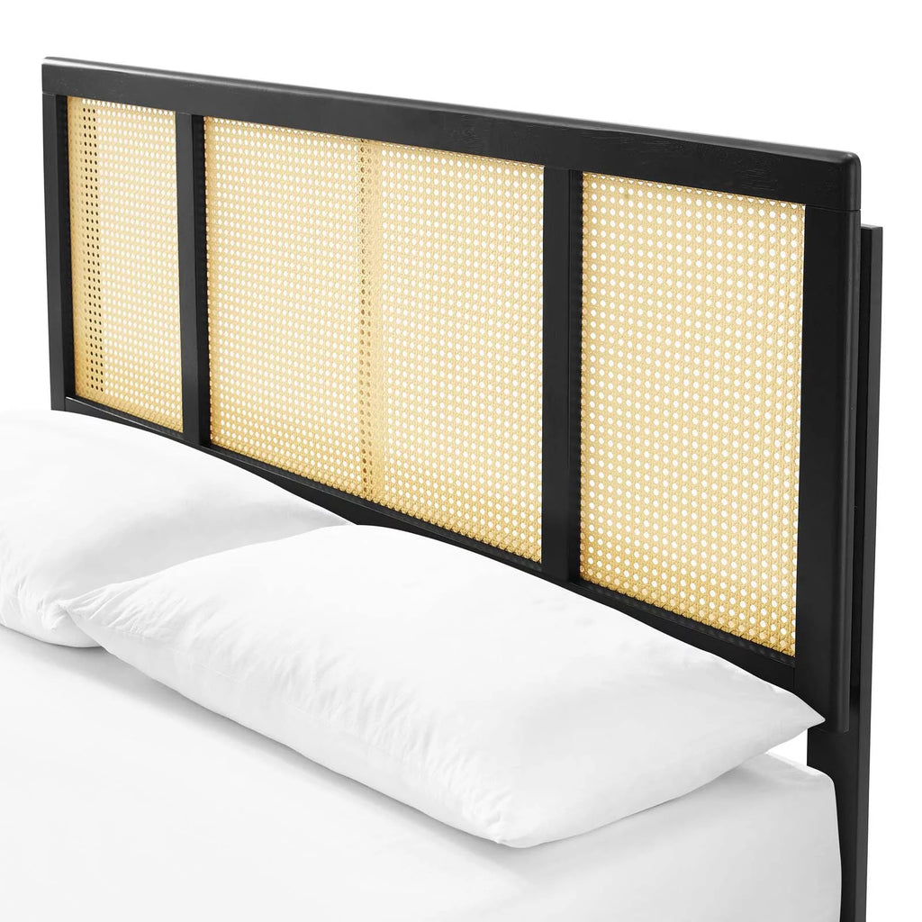 Queen Size Black Wood Platform Bed Frame Q9199