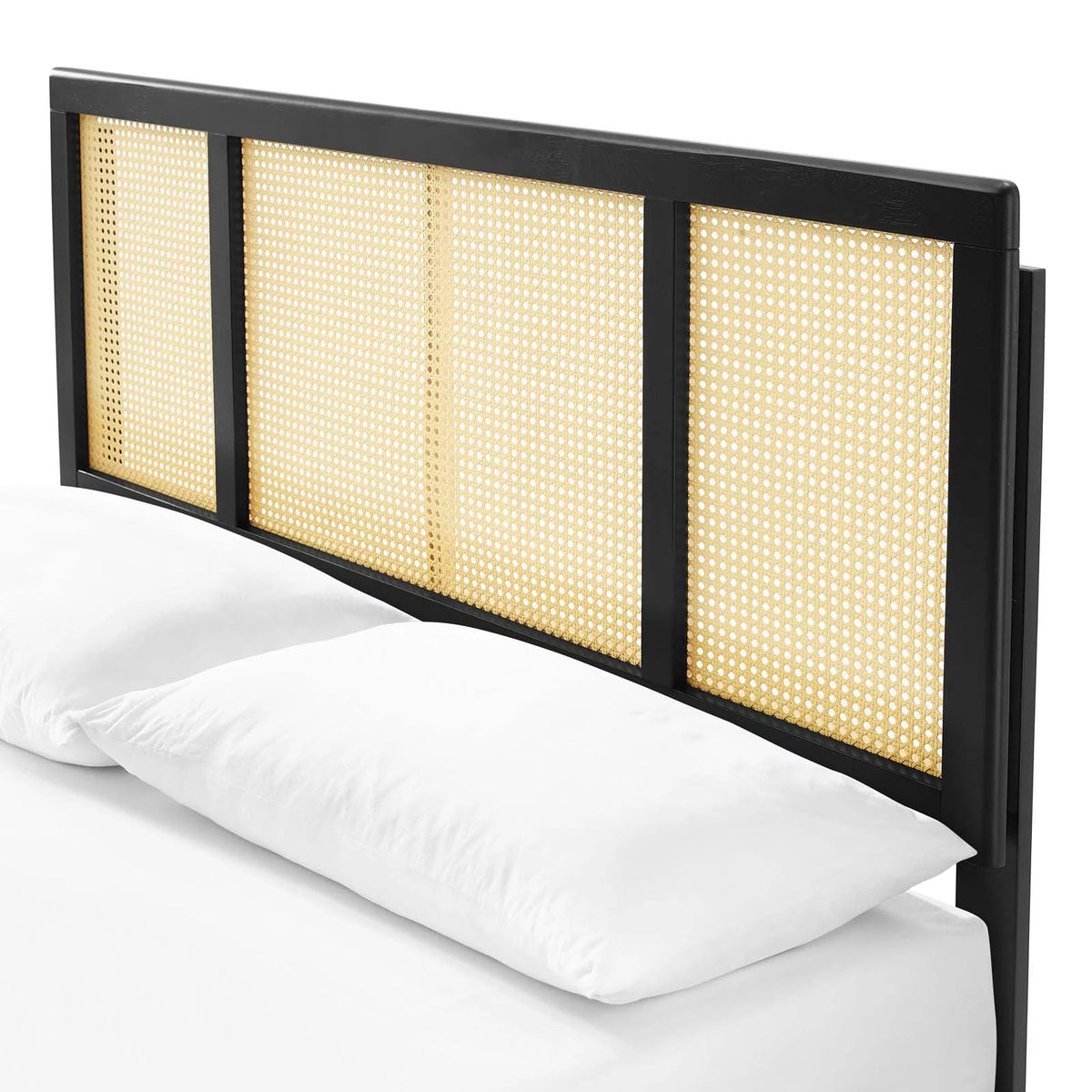 Queen Size Black Wood Platform Bed Frame Q9199