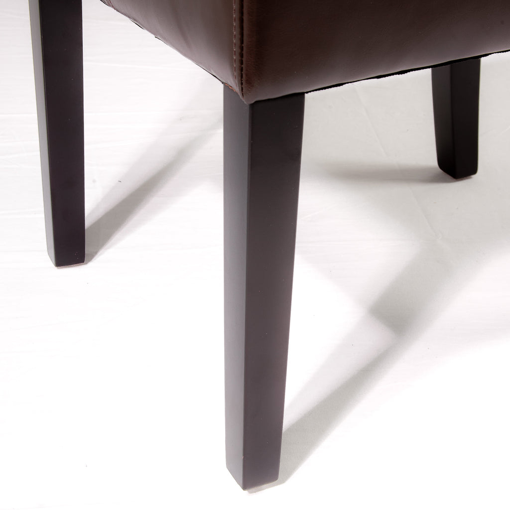 Chocolate Brown Leather Dining Chairs Set of 2 G54621