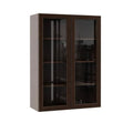 Assembled Wall Kitchen Cabinet with Glass Doors in Espresso, Brown D601365