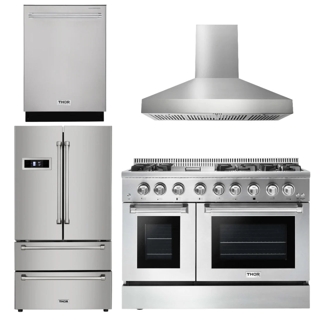 48 Propane Gas Burner Electric Oven Range Range Hood Refrigerator Dishwasher A52618