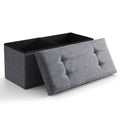 Linen Fabric Storage Ottoman Bench K354098