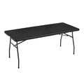 White 6 ft Folding Table with Carrying Handle F553
