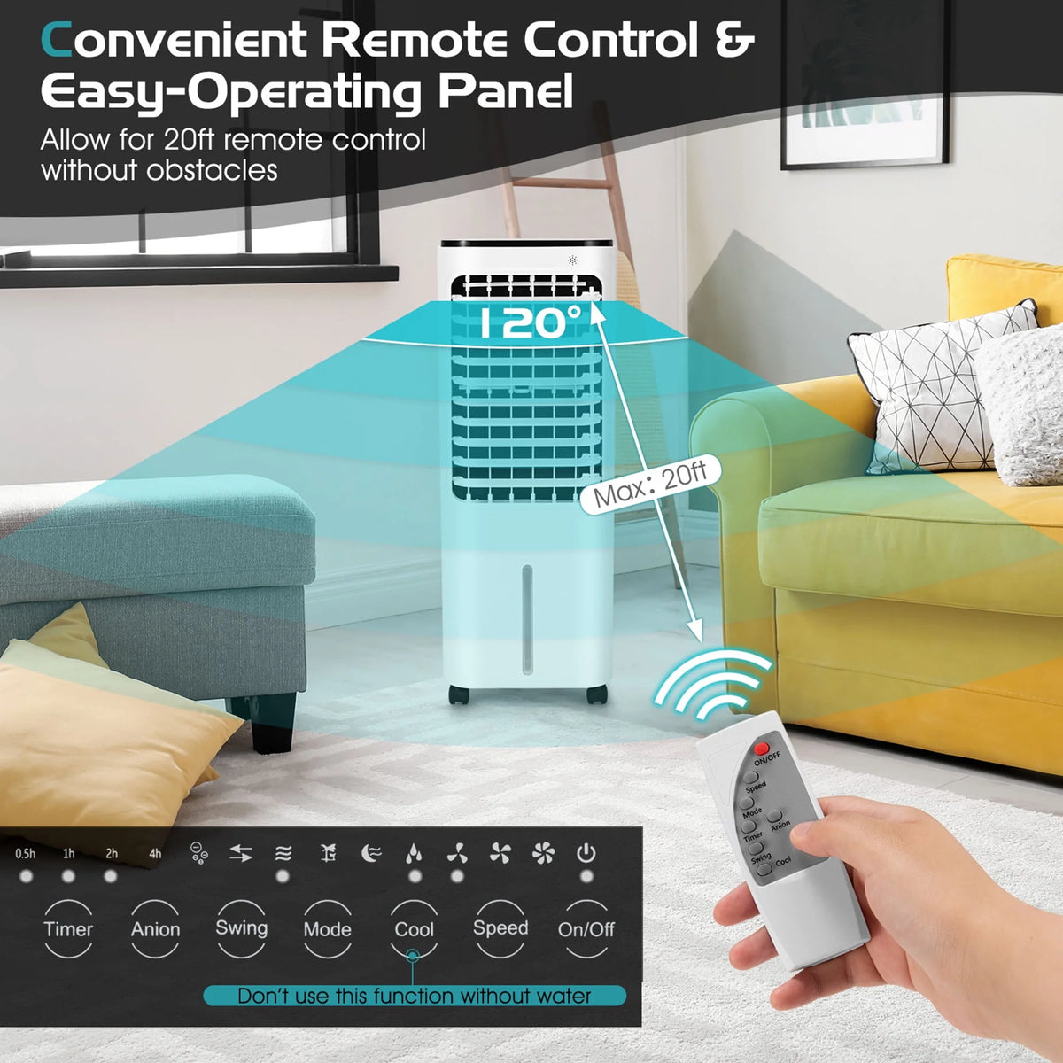 Portable Evaporative Air Cooler with Remote Control O110