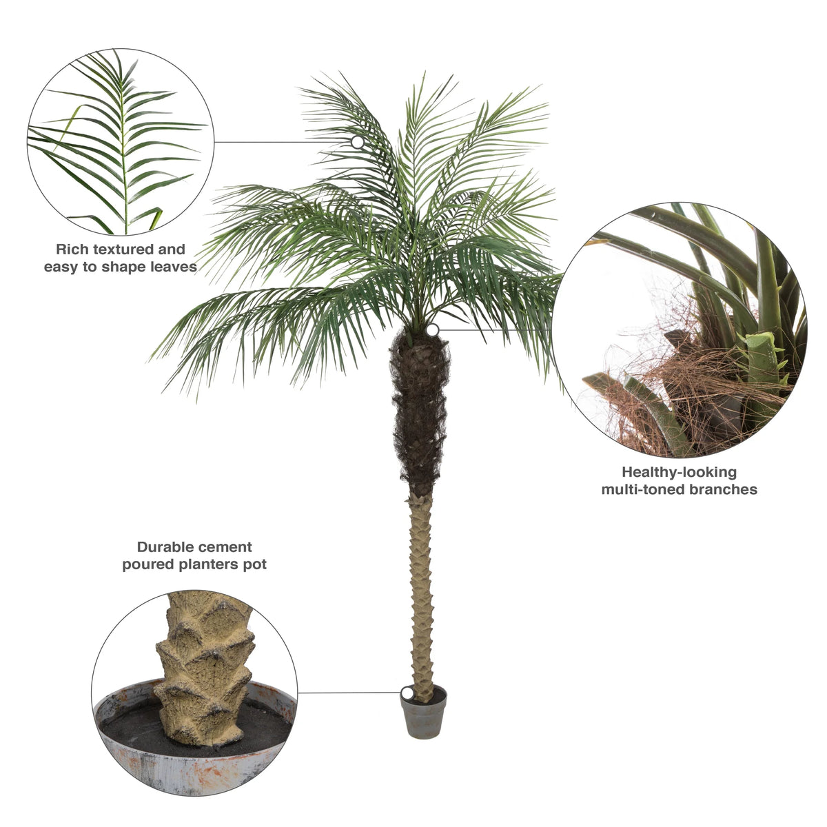 7' Artificial Potted Phoenix Palm Tree Q330825