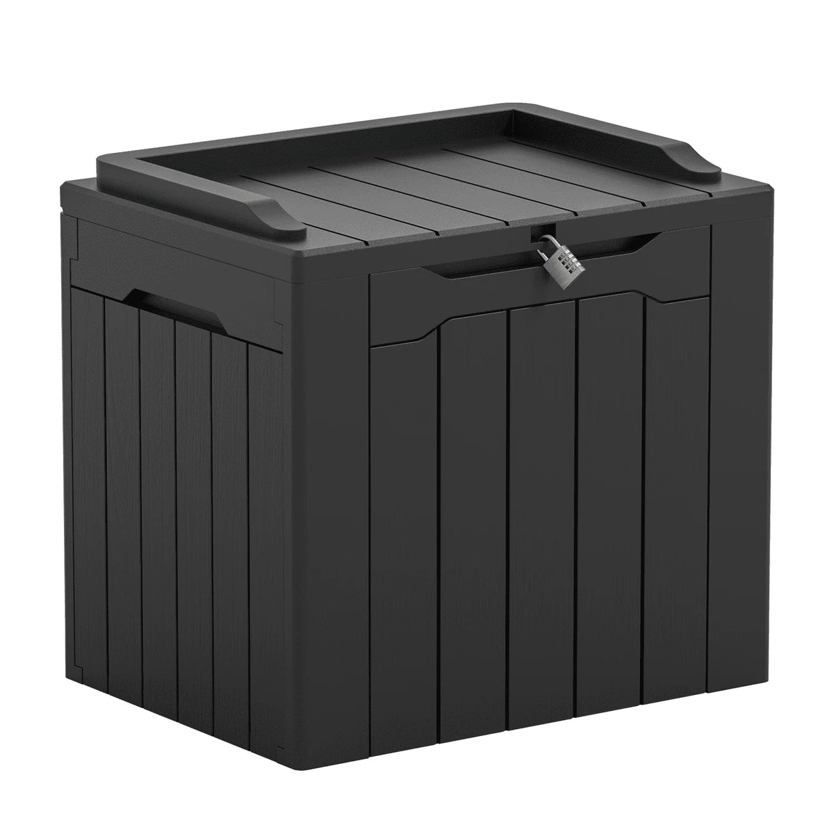 Black 32 Gallon Outdoor Resin Deck Box with Seat S9322