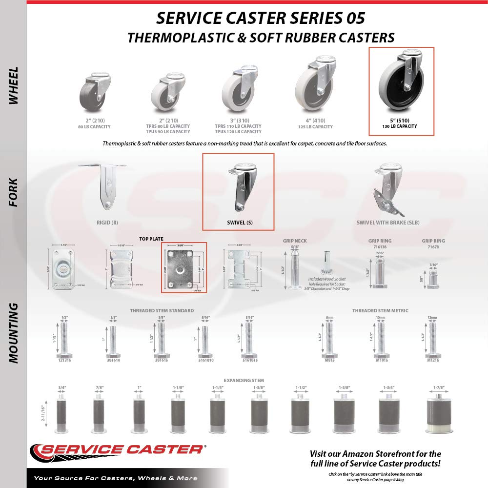 Set of 4 Non-Marking Cart Casters P8771
