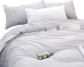 Gray White Striped 100% Cotton Duvet Cover Set, California King Size G315089