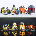 LED Lighted Christmas Village Houses with Figurines X7723