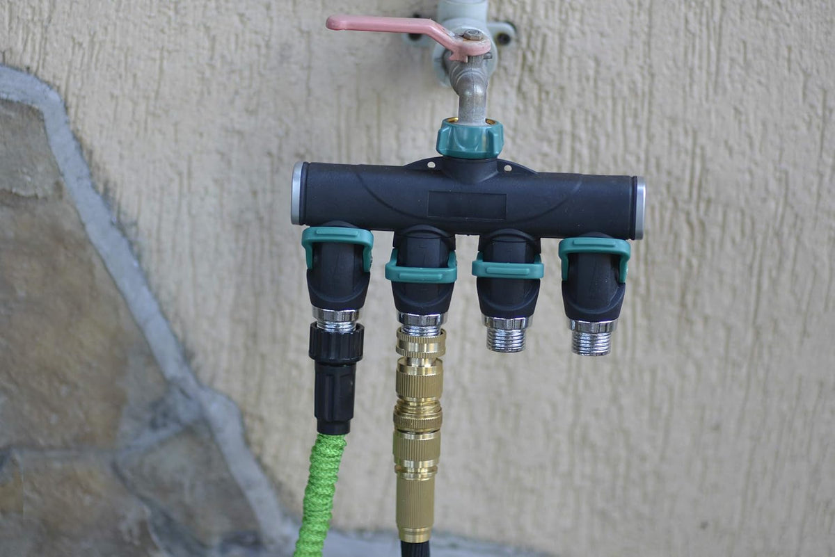 Solid Brass 3/4 inch GHT Garden Hose Quick Connector Set, Pack of 2 J836126