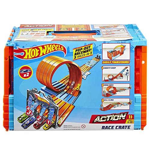Toy Car Track Set with 2 Cars in 1:64 Scale C193257
