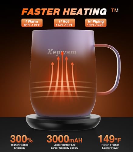 16oz Self Heating Coffee Mug with Temperature Control O3785