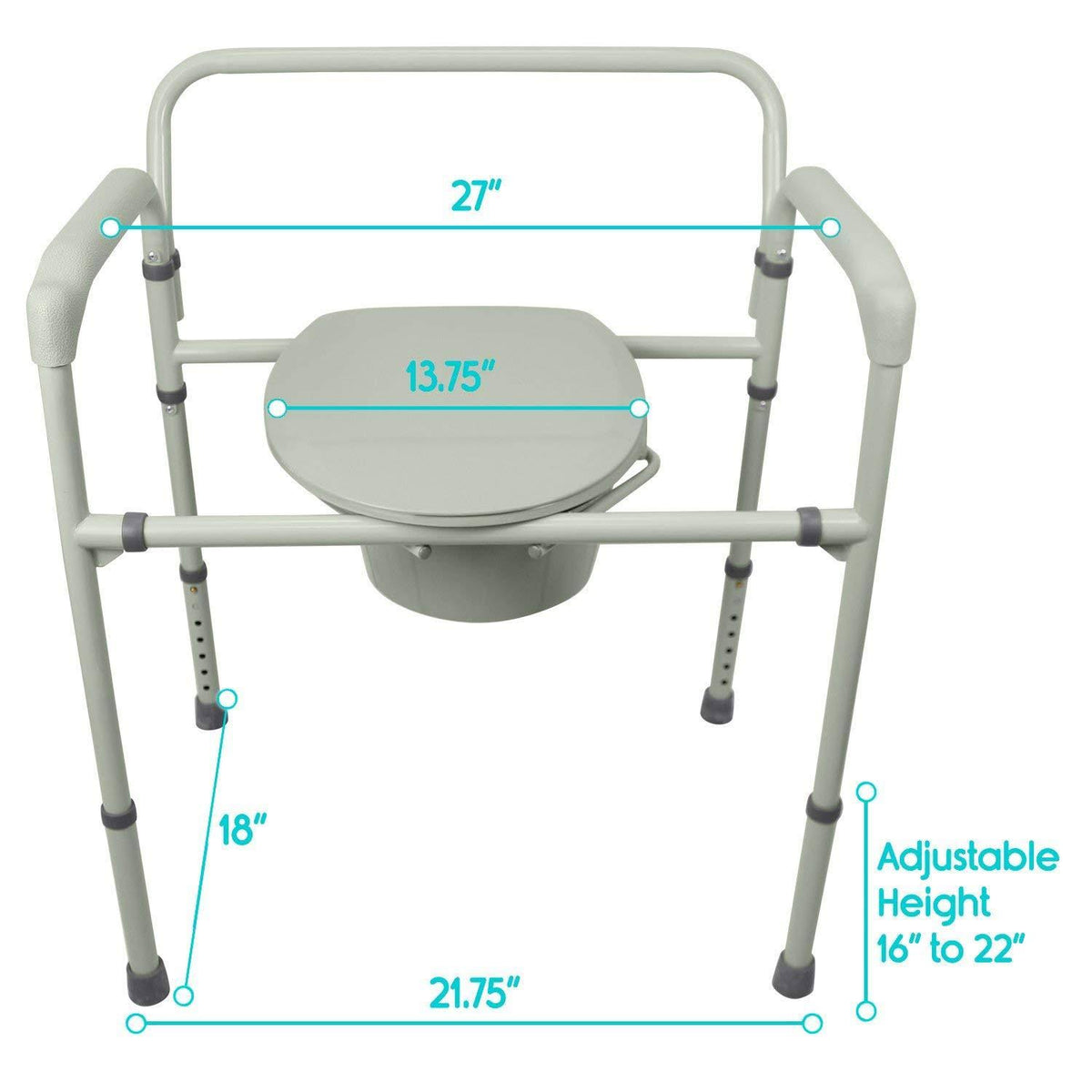 3 in 1 Extra Wide Folding Commode Chair S8618