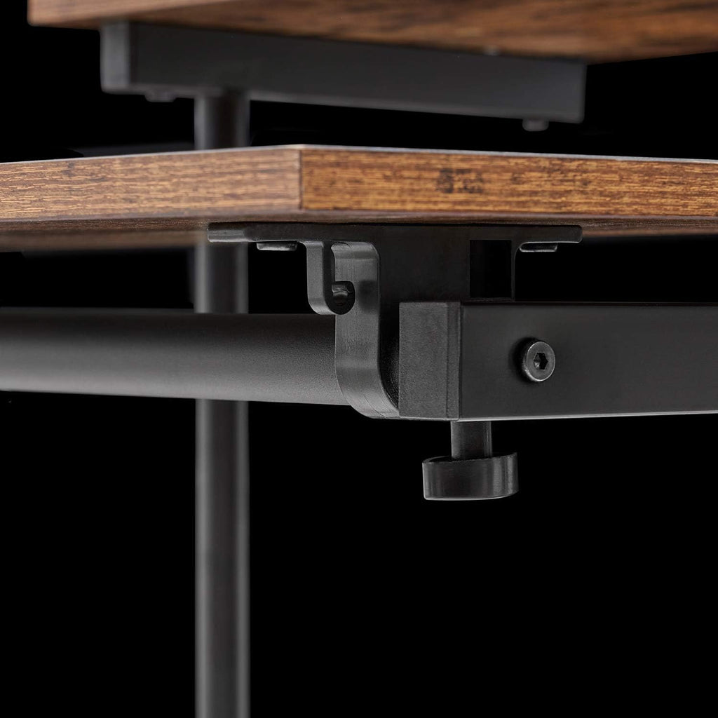 Black Wood Grain Adjustable Height Standing Desk L25566