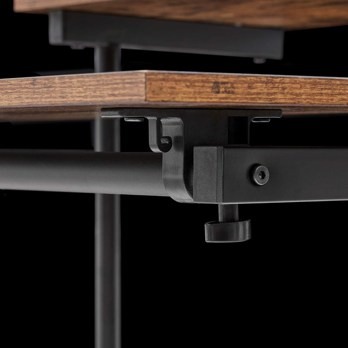 Black Wood Grain Adjustable Height Standing Desk L25566