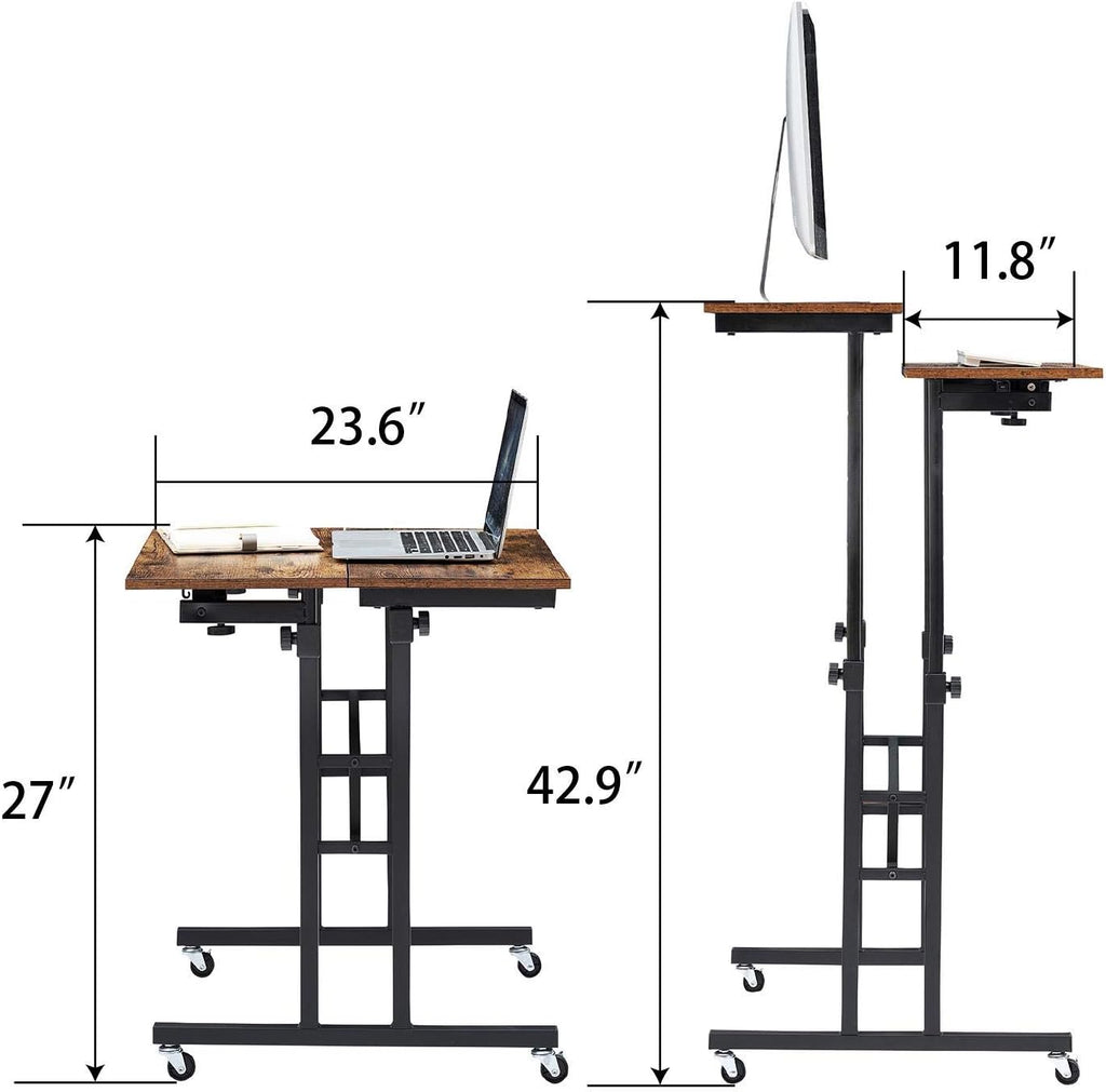Black Wood Grain Adjustable Height Standing Desk L25566