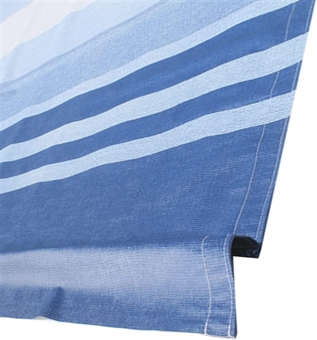 12x8 Feet Polyester RV Awning Fabric Replacement Blue/White Stripes S5694
