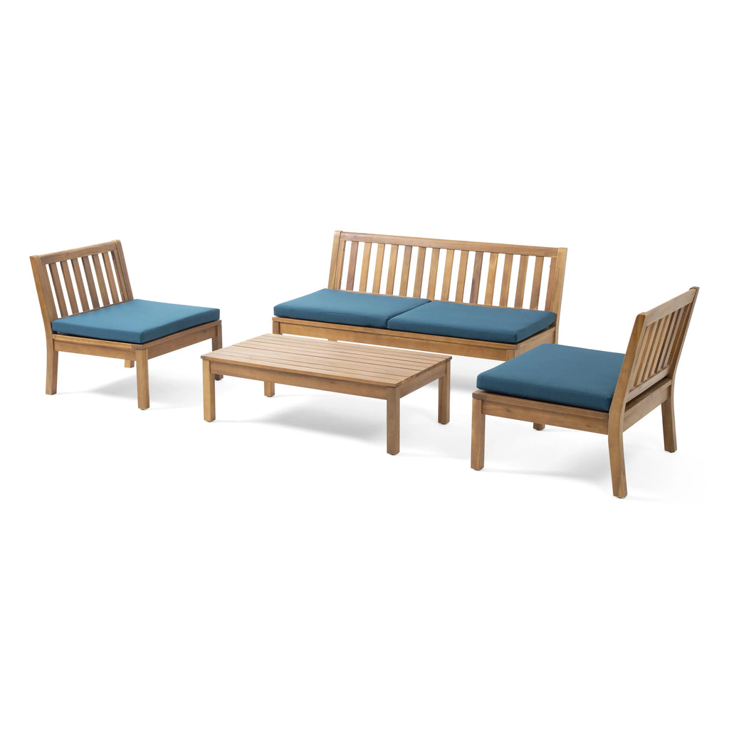 Acacia Wood Chat Set with Coffee Table D174334
