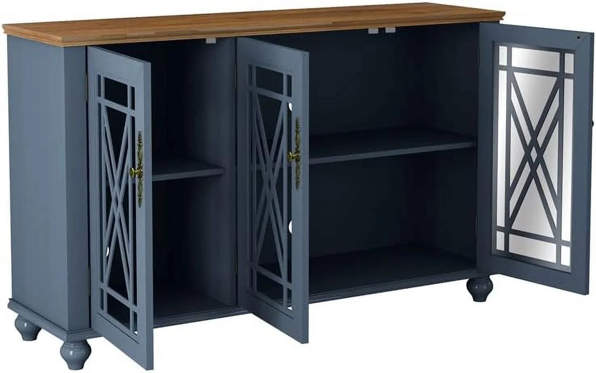Vintage Wood Kitchen Accent Buffet Sideboard Cabinet D8417