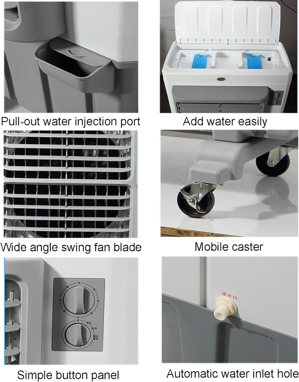 Commercial Evaporative Air Cooler Fan, 3-in-1 Swamp Cooler with 120L Water Tank, 3 Speeds A909
