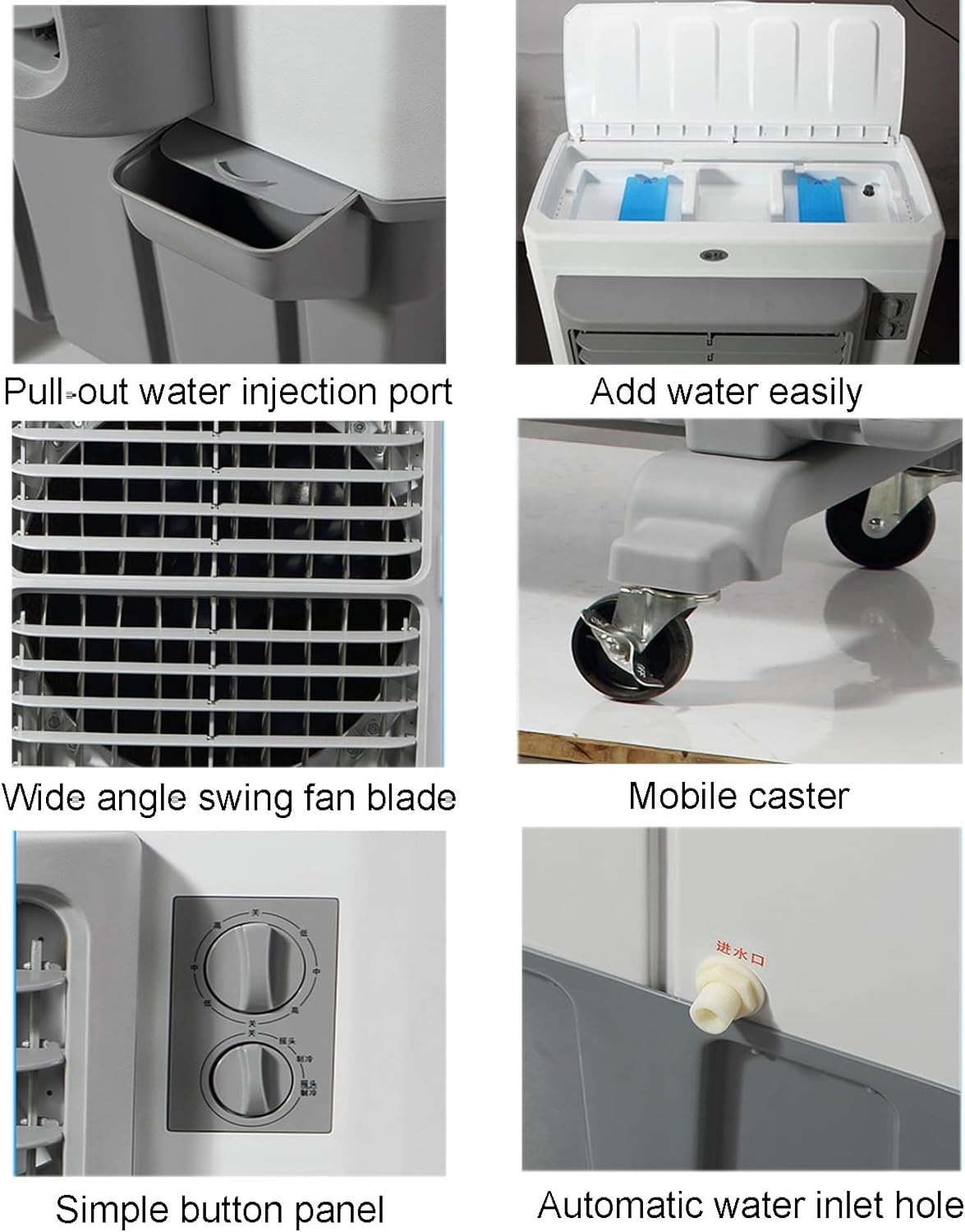 Commercial Evaporative Air Cooler Fan, 3-in-1 Swamp Cooler with 120L Water Tank, 3 Speeds A909
