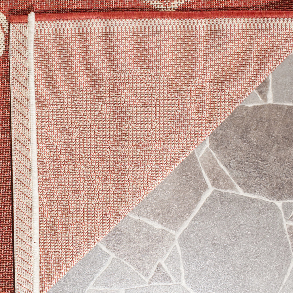 9' x 12' Red/Natural Geometric Medallion Area Rug S228933