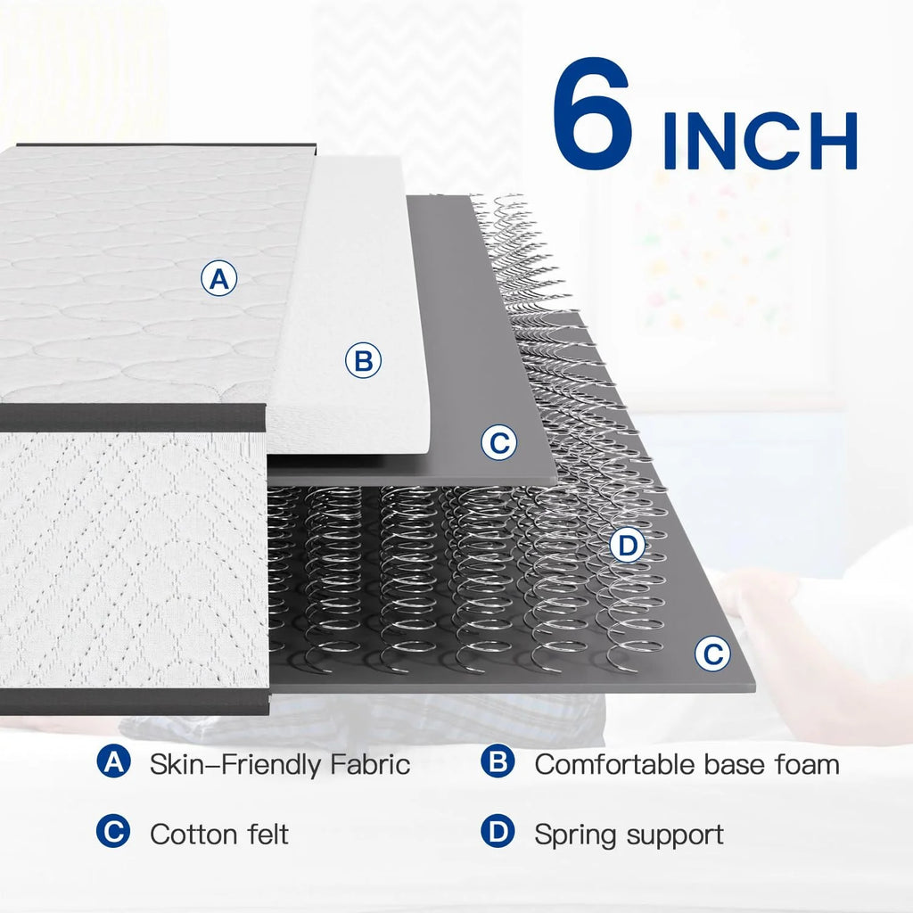 6 Inch Medium Firm Hybrid Twin Mattress Z3204