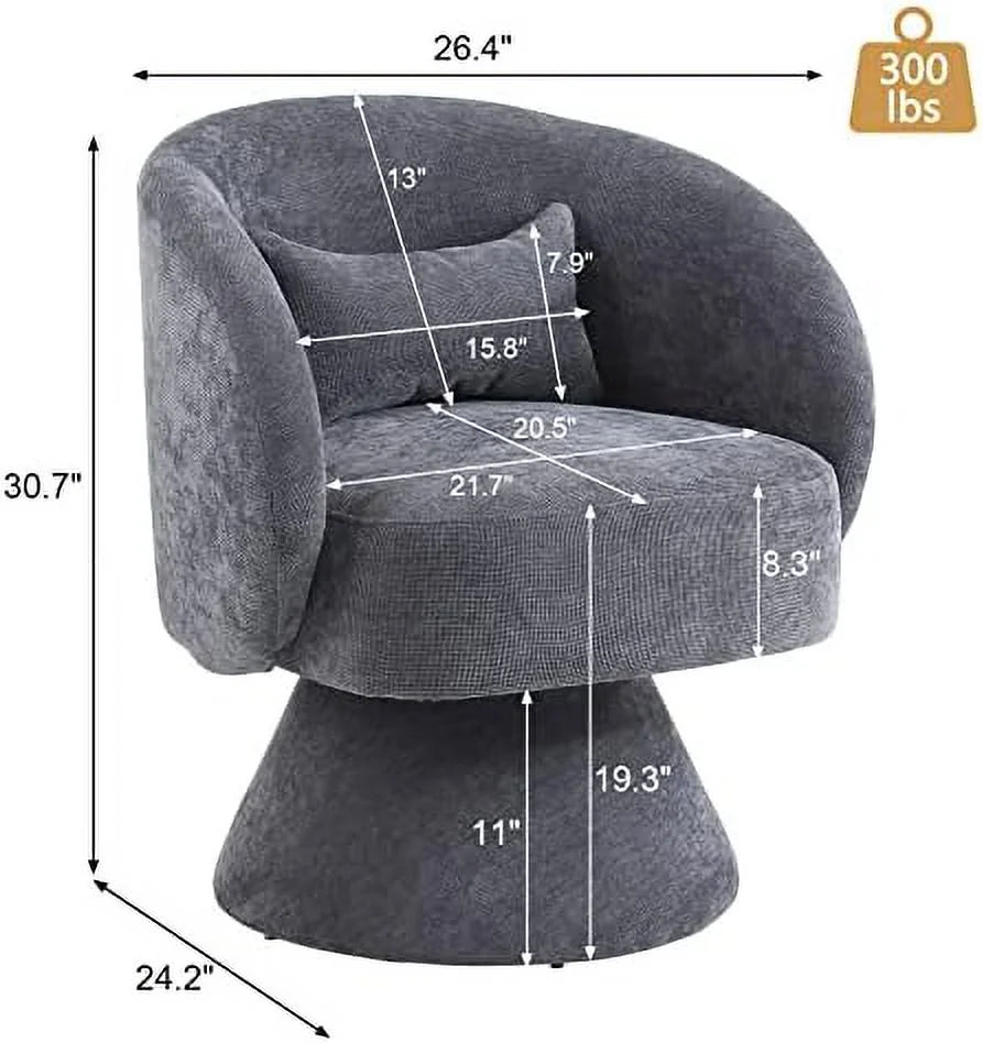 Linen Upholstered Swivel Accent Chair Set of 2 R844894