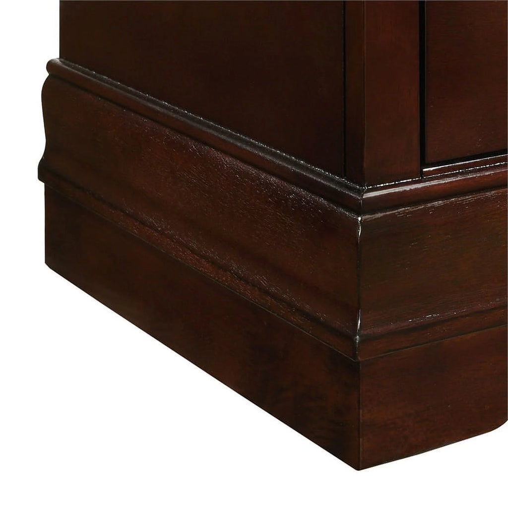 Cherry Wood 6-Drawer Dresser & Mirror E6989